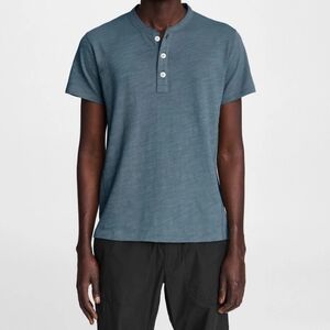 Rag & Bone men's grey short-sleeve crewneck henley size small